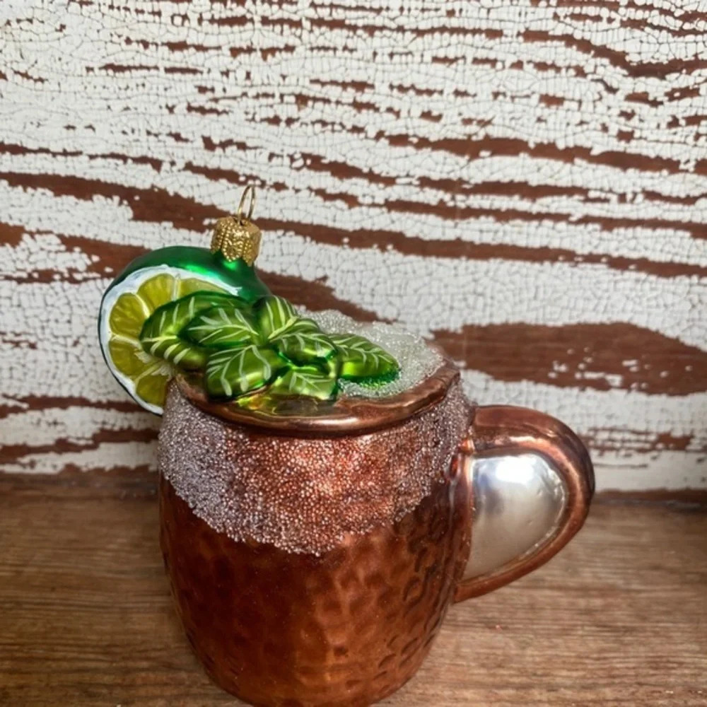 Anthropologie Moscow Mule Glass Christmas Tree Ornament - Picture 2 of 3